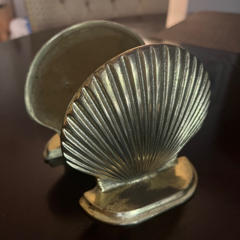 Bronze seashell bookends